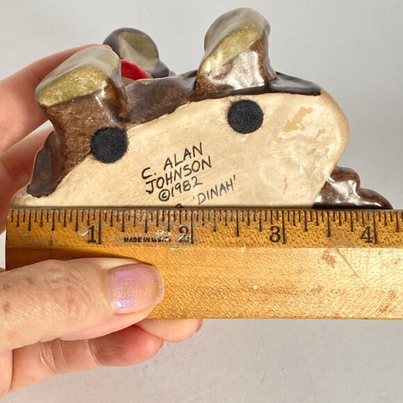 1982 Dinah Inuit Eskimo Figurine C Alan Johnson Hand-Painted 4x4.25x3in Ceramic - Picture 11 of 12